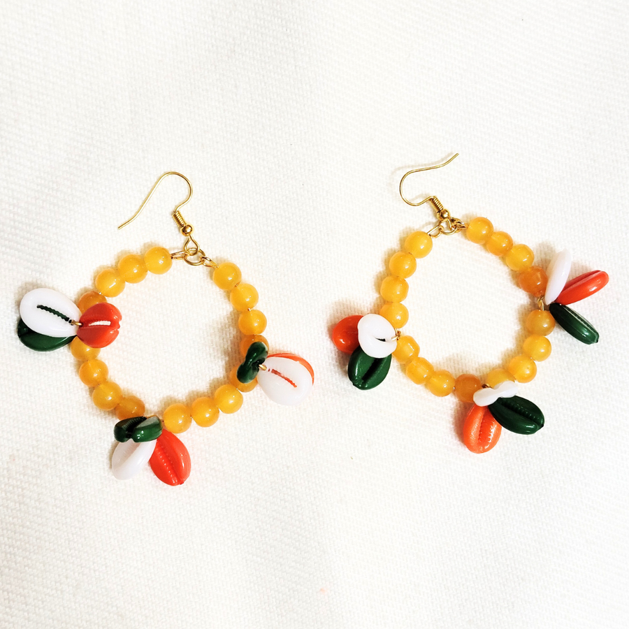 Yellow Tiranga Bali Earring
